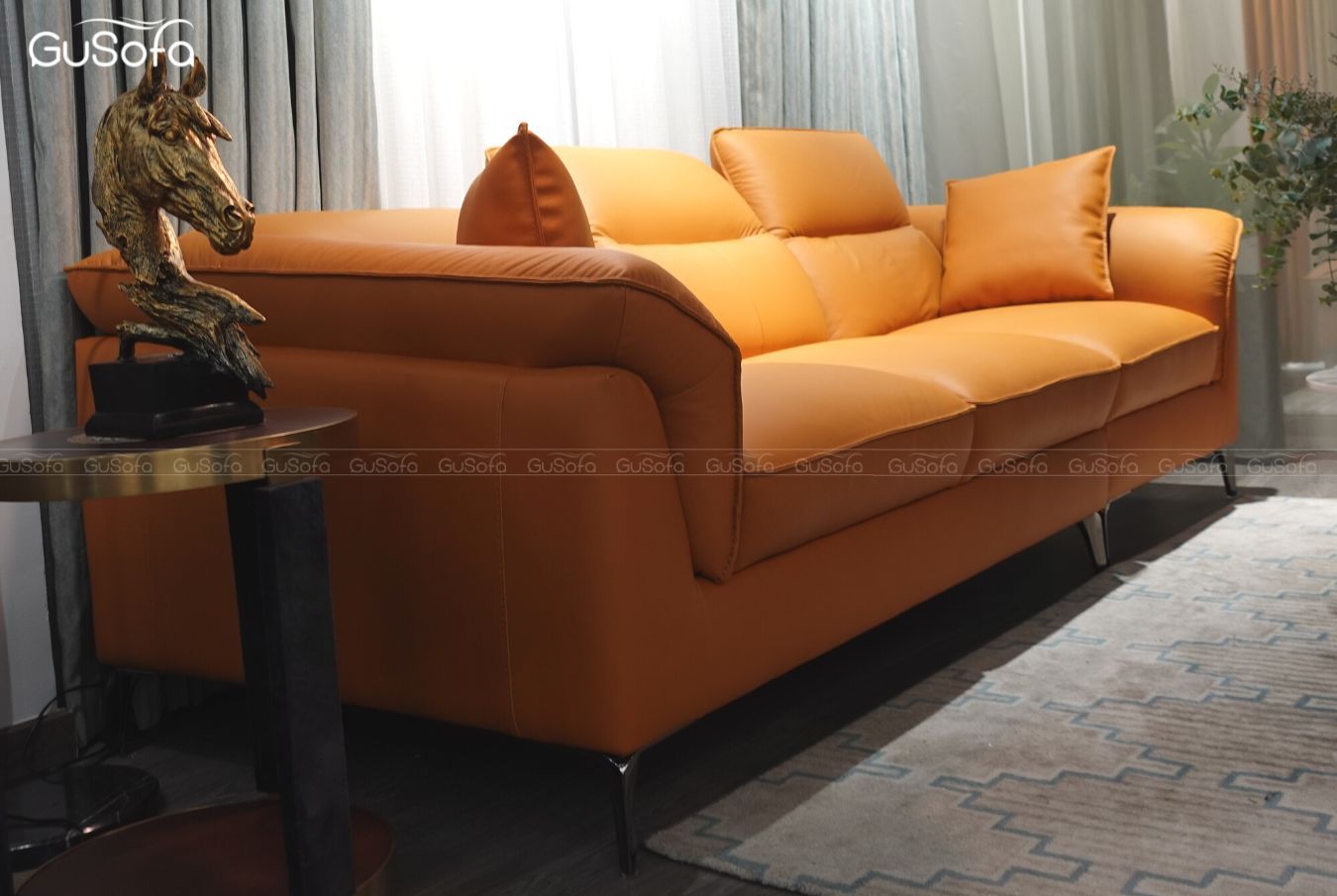  Ghế Sofa băng 4 chỗ Keva 2,5m Da bò Brazil bề mặt tiếp xúc 