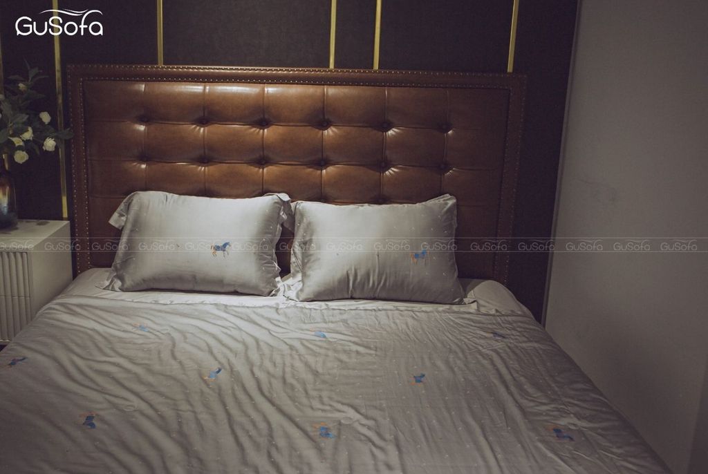 Giường BED04 1,8m x 2,0m bọc da tổng hợp Microfiber