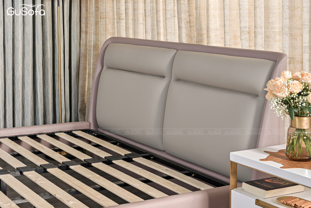Giường BED19 1,8m x 2,0m bọc da tổng hợp Microfiber