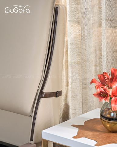 Giường BED15 1,8m x 2,0m bọc da tổng hợp Microfiber cream