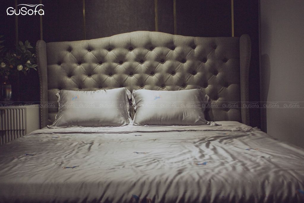 Giường BED07 1,8m x 2,0m bọc vải nỉ