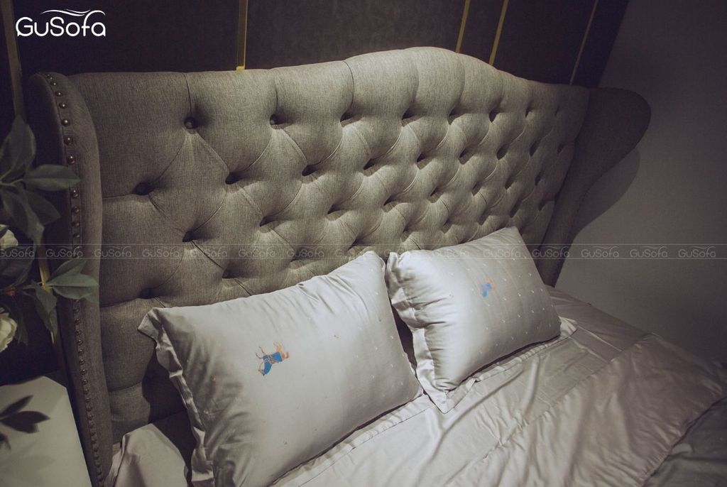 Giường BED07 1,8m x 2,0m bọc vải nỉ