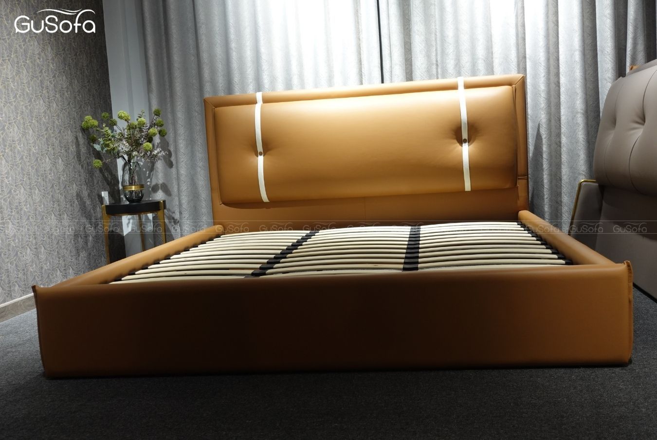  Giường BED08 1,8m x 2,0m  bọc da tổng hợp Microfiber 