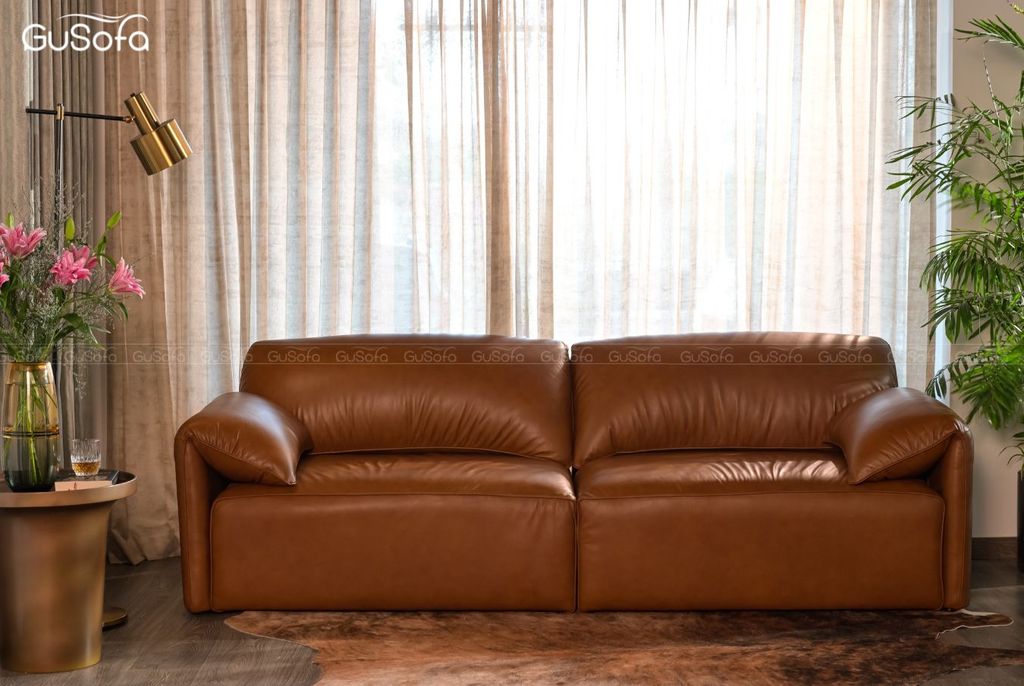 Ghế Sofa băng Gurelax 4 chỗ 2,5m Da bò Brazil 80%