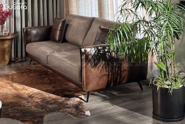  Sofa băng Lyna 2,2m Da bò Brazil mix Microfiber 