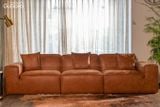 Ghế Sofa băng size lớn Unique 3,2m Da bò mộc Italy 80%