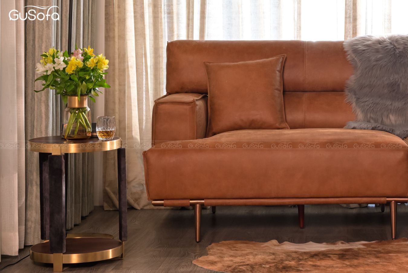  Sofa băng Zen 4 chỗ 2,5m Da bò Italy 80% 