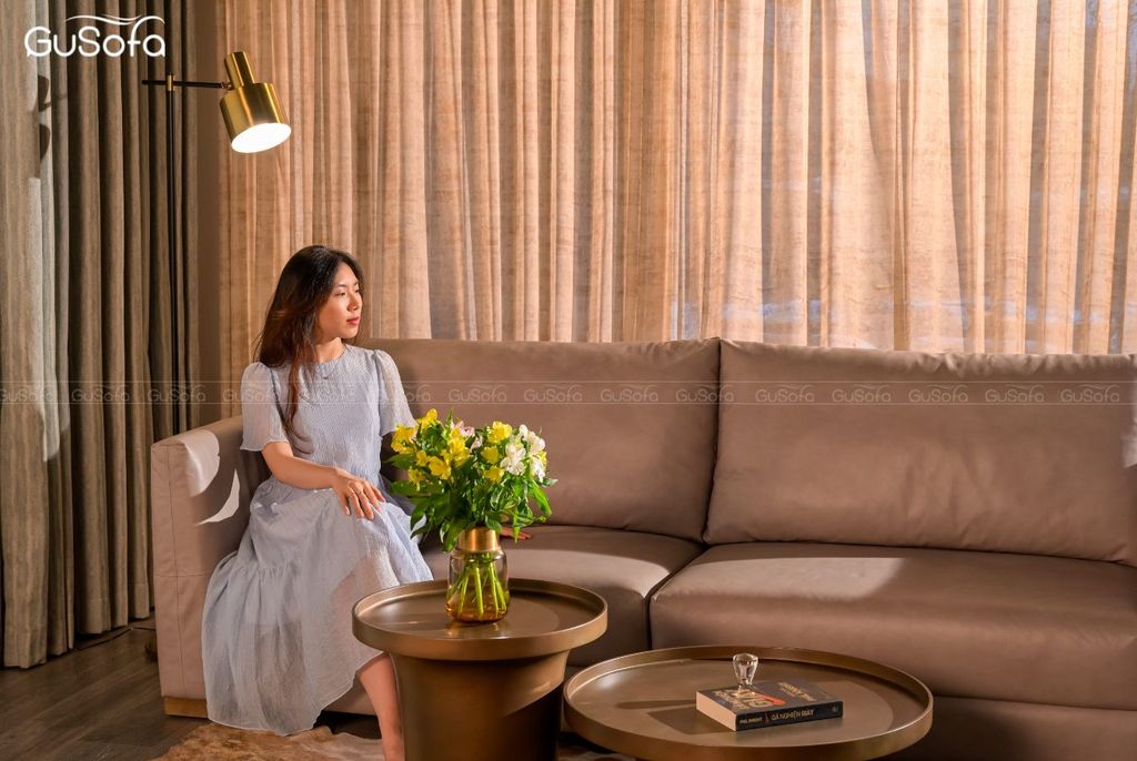 Sofa băng 4 chỗ GuLux 2,5m Da bò Brazil 80%