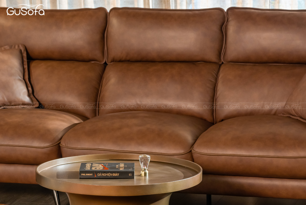 Ghế Sofa băng 4 chỗ GuTrend 2,5m Da bò Brazil 80%