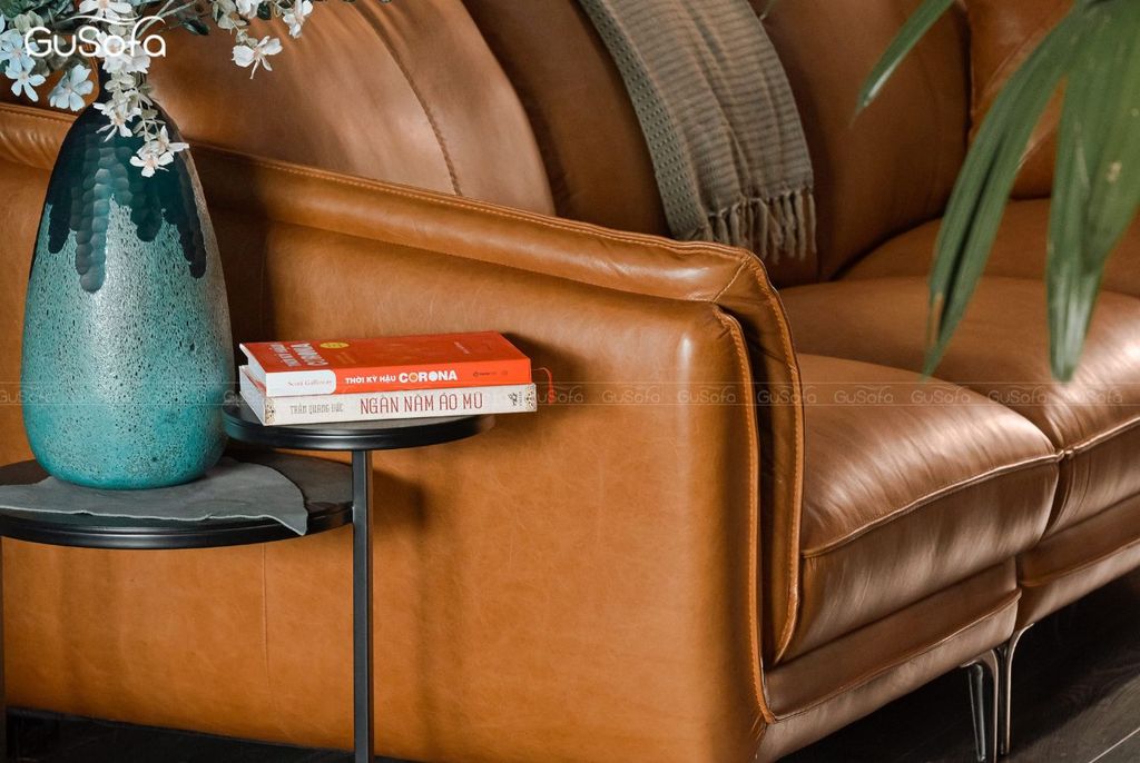 Ghế Sofa băng 4 chỗ GLORIA 2,5m Da bò mộc Italy 80%