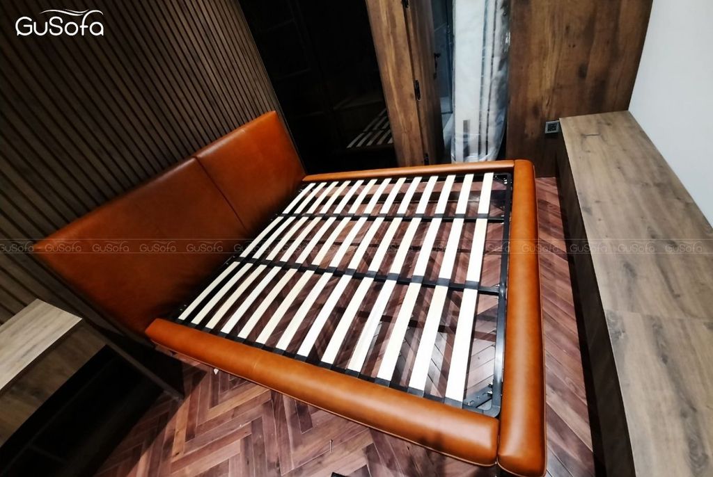 Giường BED12 1,8m x 2,0m bọc da tổng hợp Microfiber