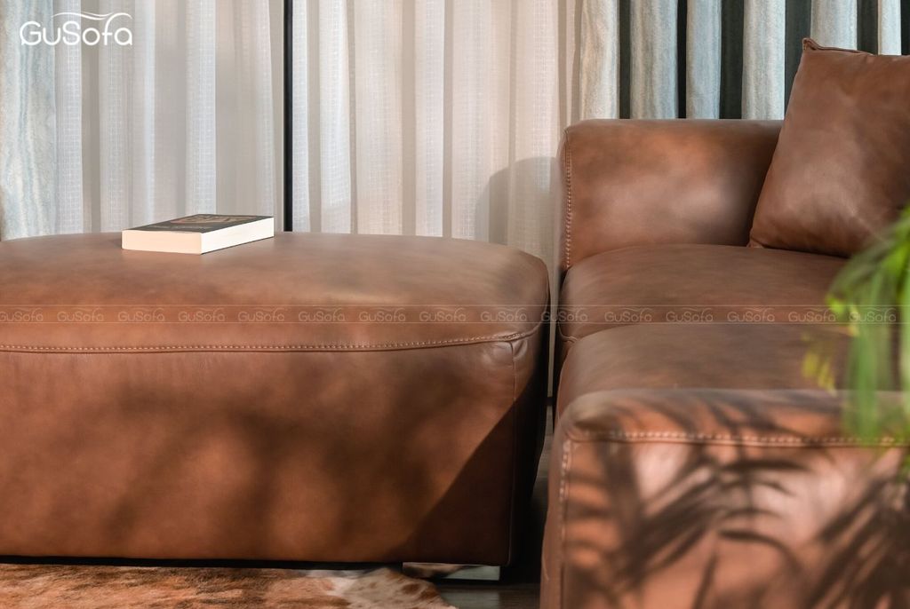 Ghế Sofa băng Feel size lớn 3.55m Da bò Brazil 80%