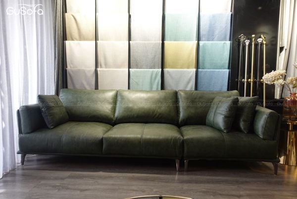 Ghế sofa da bò màu rêu