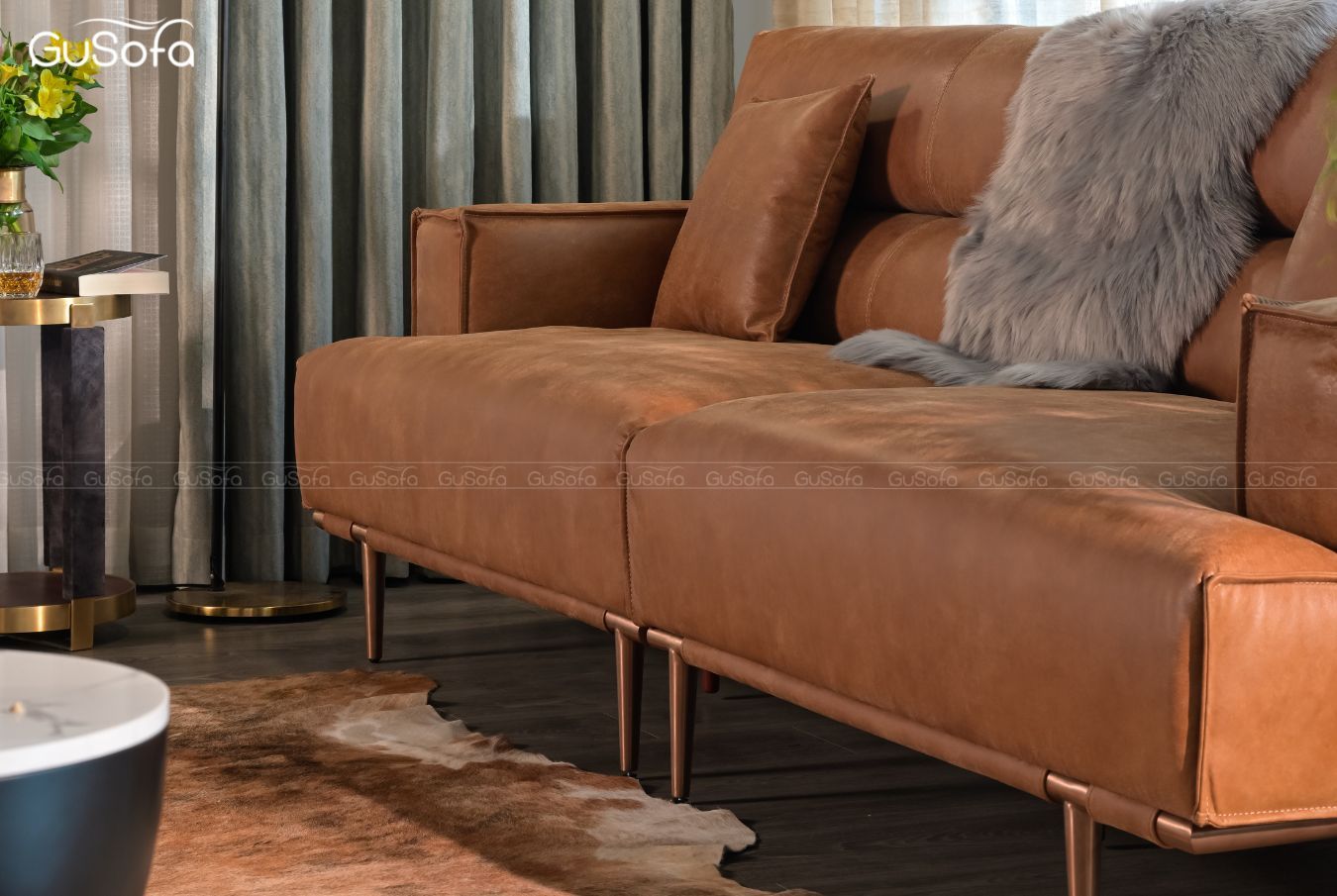  Sofa băng Zen 4 chỗ 2,5m Da bò Italy 80% 