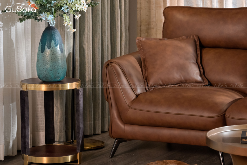 Ghế Sofa băng 4 chỗ GuTrend 2,5m Da bò Brazil 80%