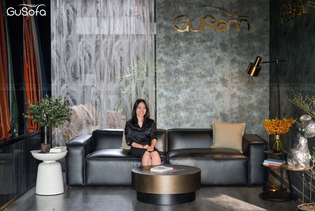 Ghế Sofa băng GuBasic chân bệt 2,6m 4 chỗ Da bò Indo 80%