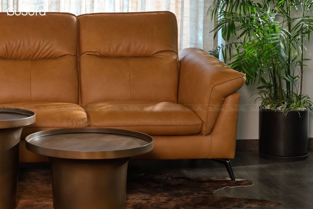 Ghế Sofa băng 4 chỗ Keva 2,5m Da bò mộc Italy 80%
