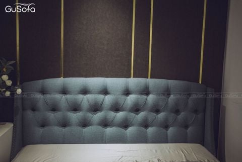 Giường BED03 1,8m x 2,0m bọc vải nỉ Indo