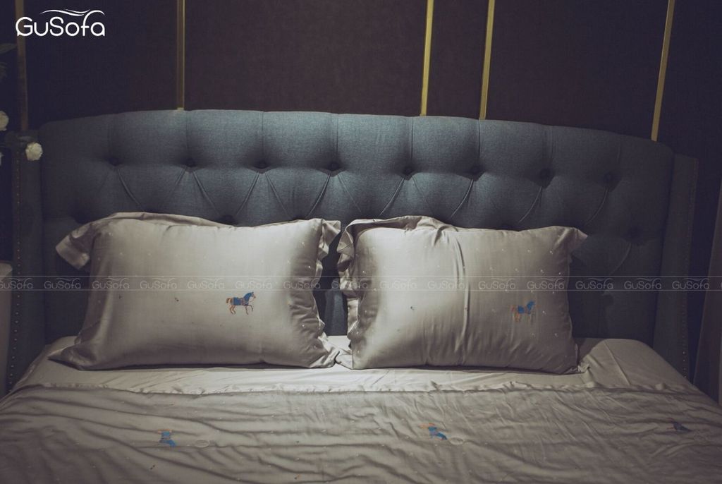 Giường BED03 1,8m x 2,0m bọc vải nỉ Indo