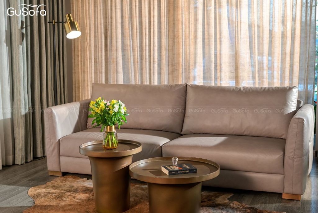 Sofa băng 4 chỗ GuLux 2,5m Da bò Brazil 80%
