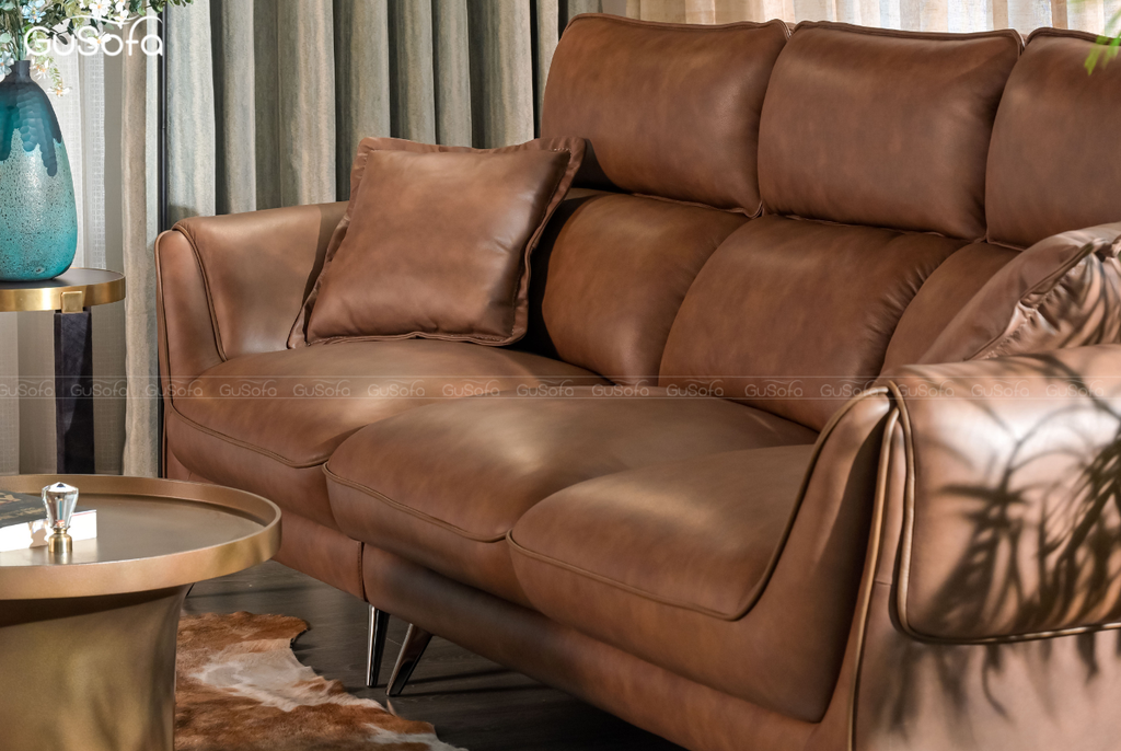Ghế Sofa băng 4 chỗ GuTrend 2,5m Da bò Brazil 80%