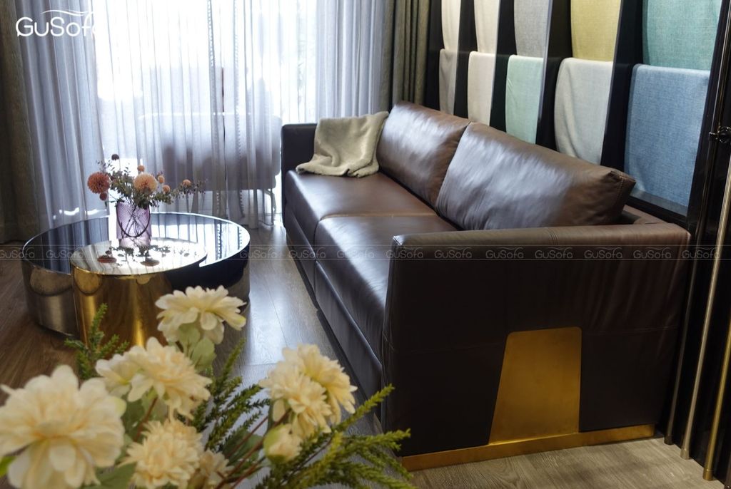 Sofa băng 4 chỗ GuLux 2,5m Da bò Brazil 80%