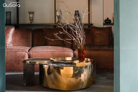 Ghế sofa da bò mộc sang trọng