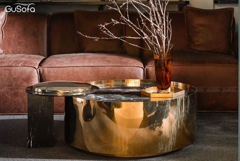 Bàn trà đôi mạ vàng TB13