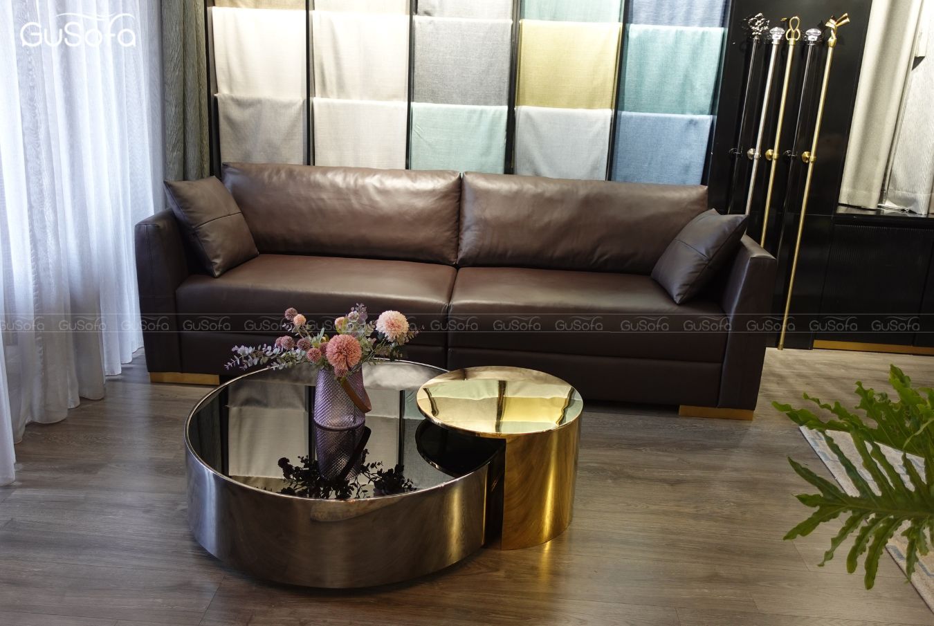  Sofa băng 4 chỗ GuLux 2,5m Da bò Brazil 80% 