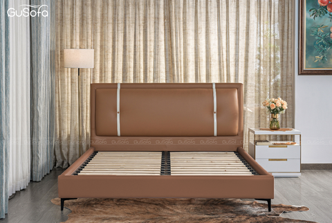 Giường BED08 1,8m x 2,0m  bọc da tổng hợp Microfiber