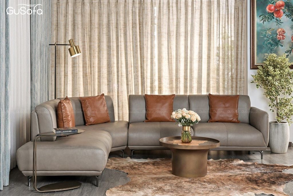 Set ghế Sofa quay vòng Connect size lớn 3x2,35 (m) Da bò Brazil 100%