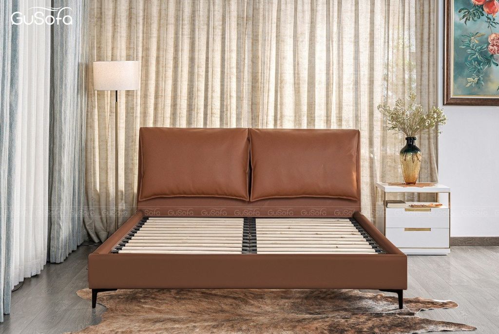 Giường BED11 1,8m x 2,0m bọc da tổng hợp Microfiber