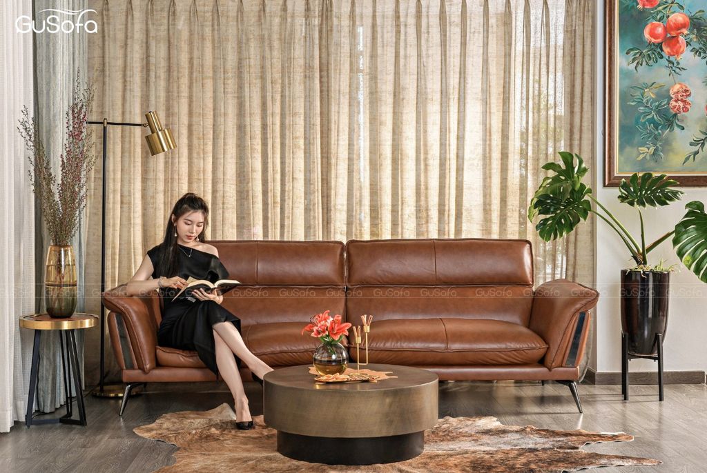 Ghế Sofa băng 4 chỗ Gu Future 2,7m Da bò Brazil 80%