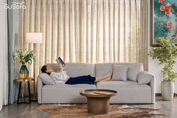  Ghế Sofa băng Gurelax 4 chỗ 2,5m vải Raffia tiêu chuẩn cao nhập Bỉ 