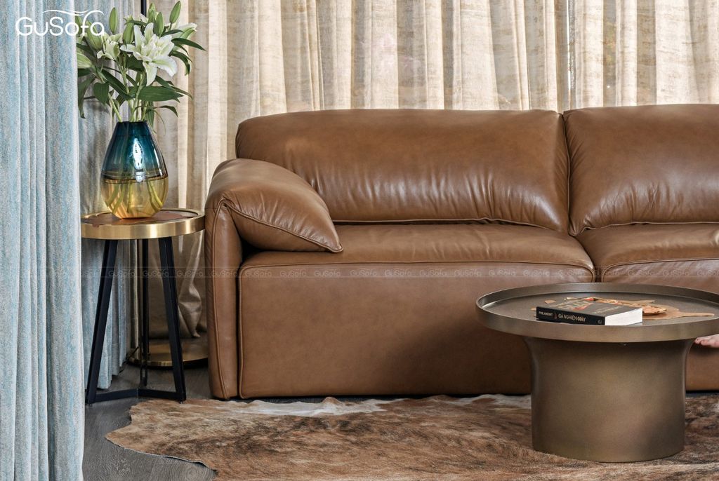 Ghế Sofa góc Gurelax size lớn 2,95x1,9 (m) Da bò Brazil 80%