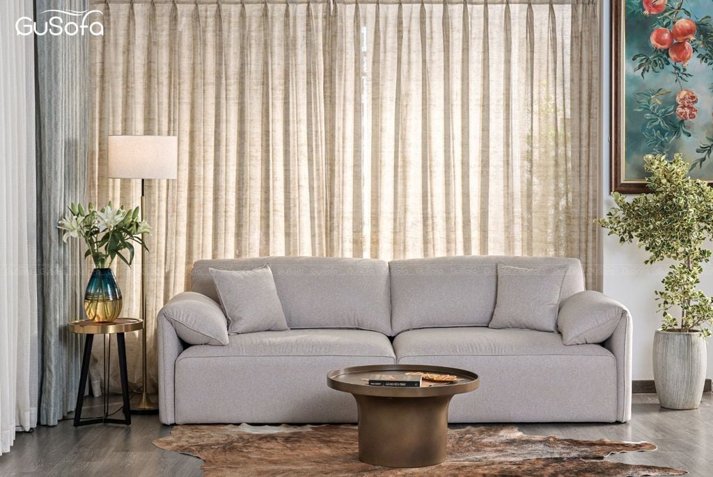 Ghế Sofa băng Gurelax 4 chỗ 2,5m vải Raffia tiêu chuẩn cao nhập Bỉ