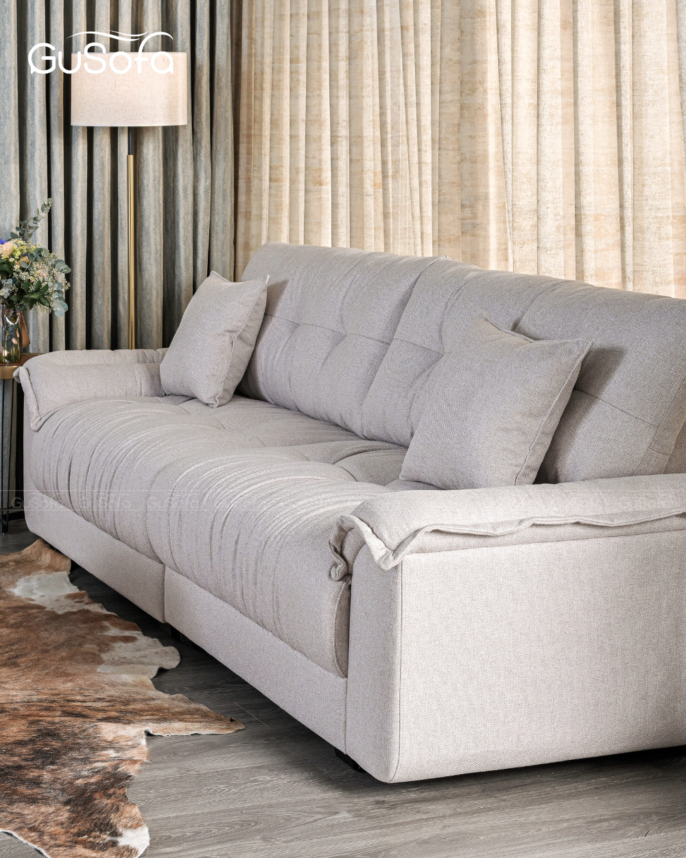  Ghế Sofa băng Melody 4 chỗ 2,5m vải Raffia tiêu chuẩn cao nhập Bỉ 