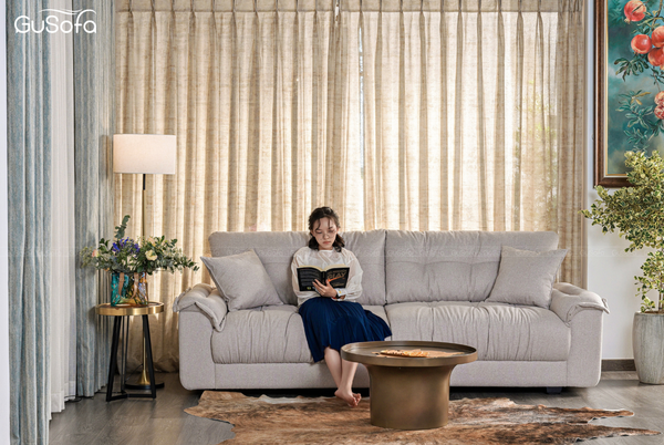  Ghế Sofa băng Melody 4 chỗ 2,5m vải Raffia tiêu chuẩn cao nhập Bỉ 