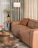 Ghế Sofa băng GuBasic chân bệt 2,5m 4 chỗ Da bò Brzil 80%