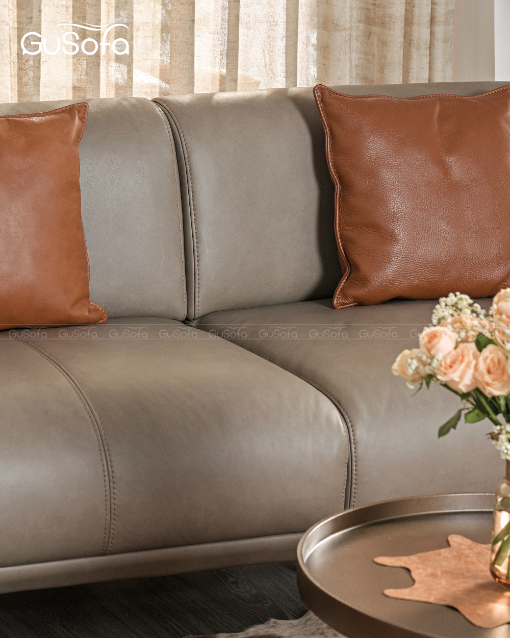  Set ghế Sofa quay vòng Connect size lớn 3x2,35 (m) Da bò Brazil 100% 