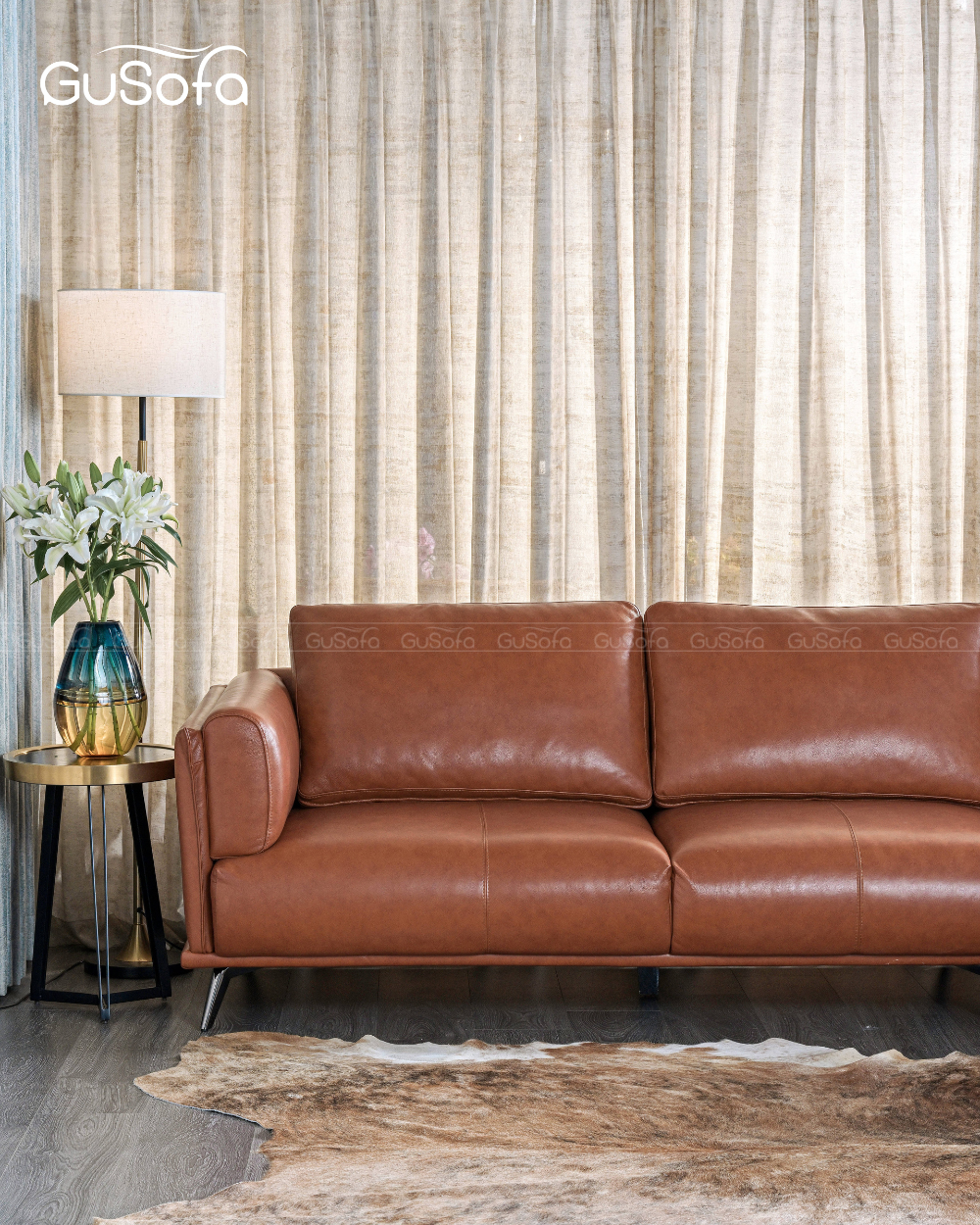  Ghế Sofa băng Jena size lớn 2,8m Da bò Brazil 80% 