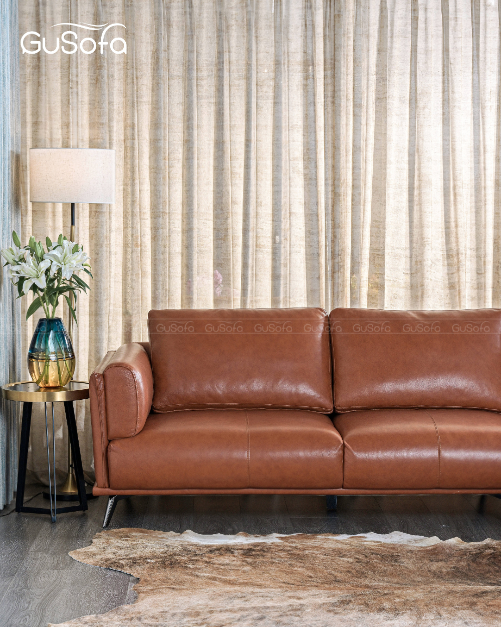  Set ghế Sofa băng Jena size lớn 2,8m Da bò Brazil 80% kèm đôn rời 