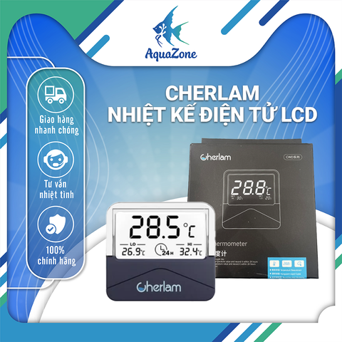 Nhiệt kế điện tử Cherlam màn hình LCD hiện đại có thể chuyển đổi độ C độ F, tặng pin