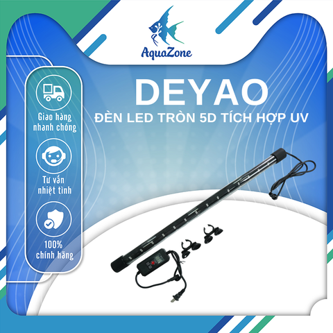 Đèn led tròn bể cá Deyao 5D, đèn led RGB tích hợp UV