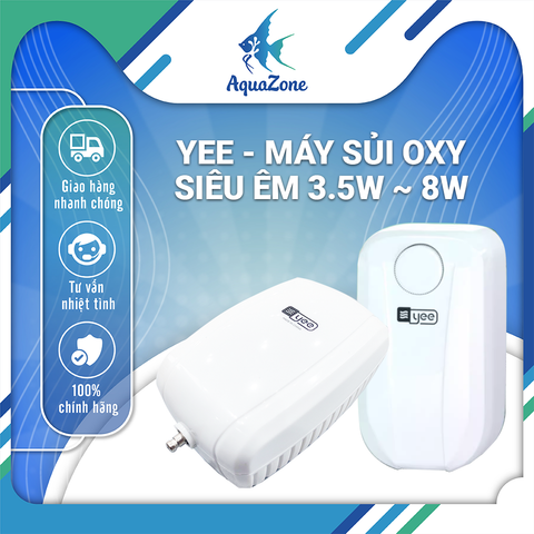 Máy sủi oxy siêu êm Yee 1 vòi 2 vòi 3w ~ 8w, máy sủi mạnh mẽ, có thể điều chỉnh lưu lượng