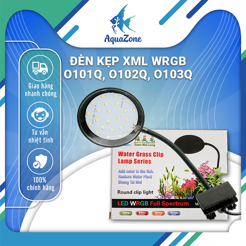 Đèn led kẹp tròn XML O101Q, 0102Q, O103Q hệ WRGB dành cho bể thủy sinh, bể cá nhỏ và vừa