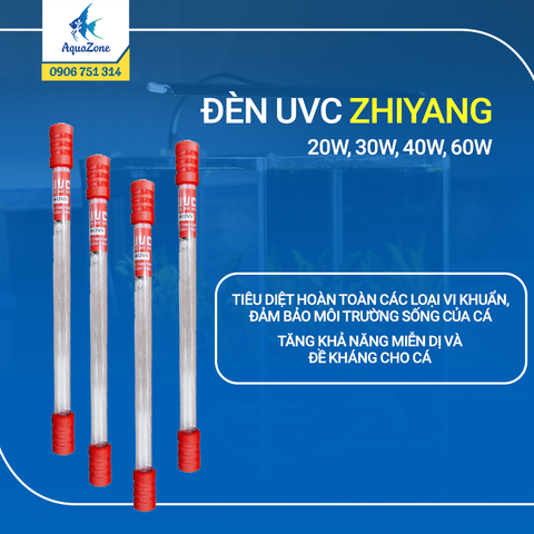Zy-Đèn UVC diệt tảo, vi khuẩn cho bể cá 5W, 6W, 7W, 9W, 11W, 13W, 20W, 30W, 40W, 60W