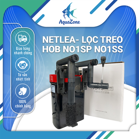 Máy lọc thác treo hồ cá Netlea HOB NO1SP NO1SS cao cấp hoạt động mạnh mẽ, êm ái, tặng sứ và bông lọc