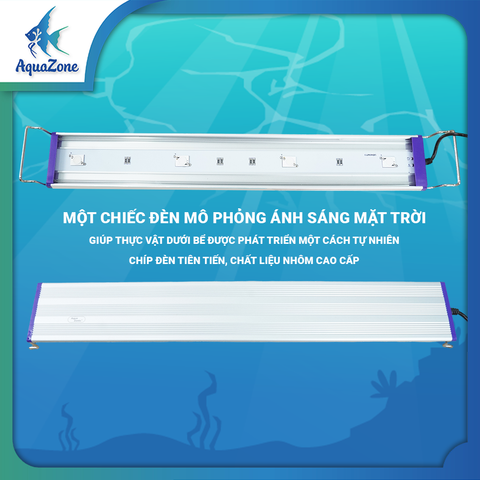 Đèn led máng bể cá Aqua Zonic với tính năng mô phỏng ánh sáng mặt trời, giúp cây thuỷ sinh phát triển tốt