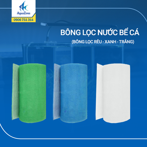 BÔNG LỌC NƯỚC BỂ CÁ (Bông lọc Rêu - Xanh - Trắng)